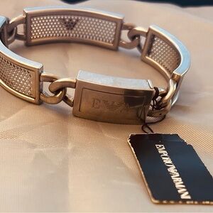 Emporio Armani Steel-Tone Bracelet and sz 10 ring set
